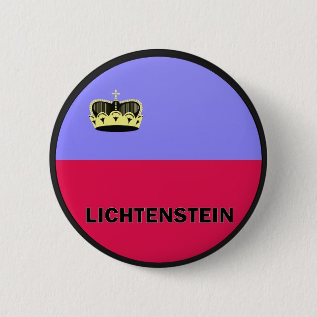 Lichtenstein Roundel quality Flag 2 Inch Round Button (Front)