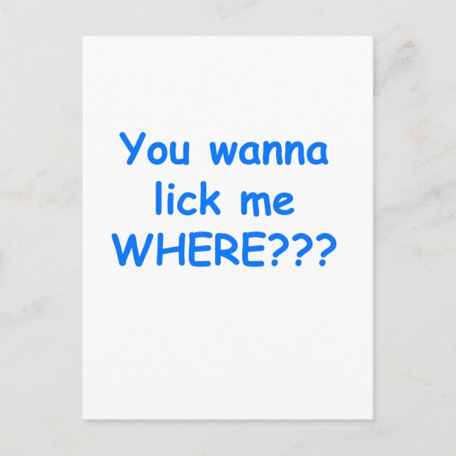 lick me where blue postcard (Front)