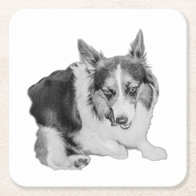 Lick of Approval Square Paper Coaster (Front)
