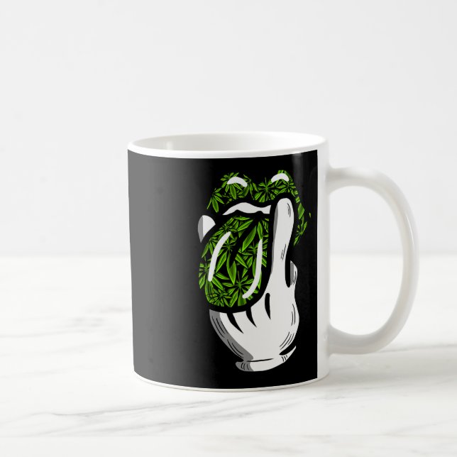 Lick Smoke Weed Leaf Pattern Pot Gift  Coffee Mug (Right)