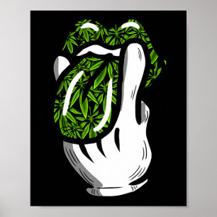 Lick Smoke Weed Leaf Pattern Pot Gift Poster