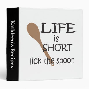 Lick the Spoon Funny Recipe Binder