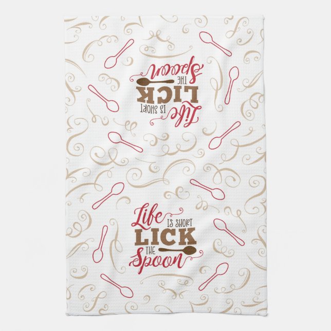 Lick the Spoon Kitchen Towel (Vertical)