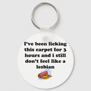 Licking the carpet keychain