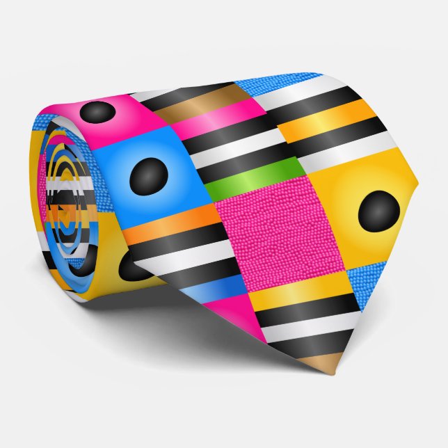 Licorice Allsorts Candy Pixels Tie (Rolled)