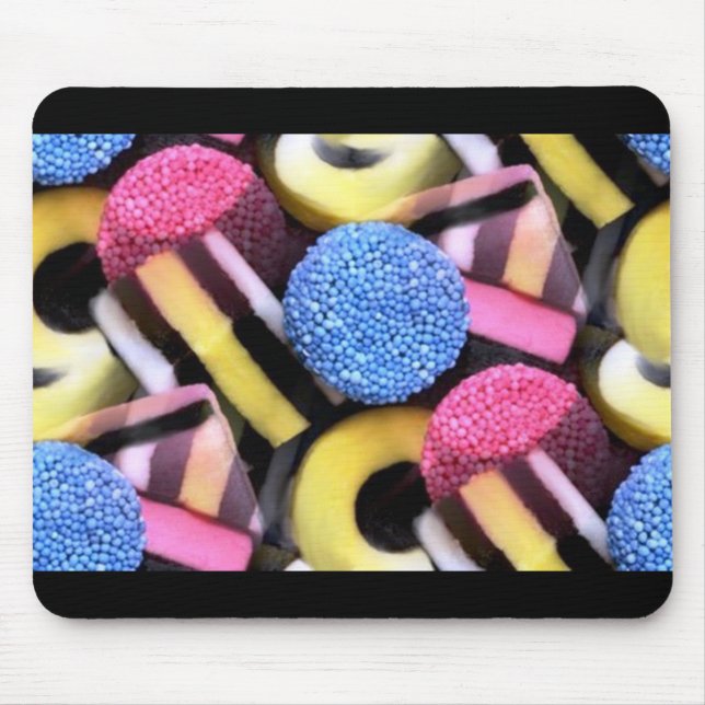 licorice_bits_candy mouse pad (Front)