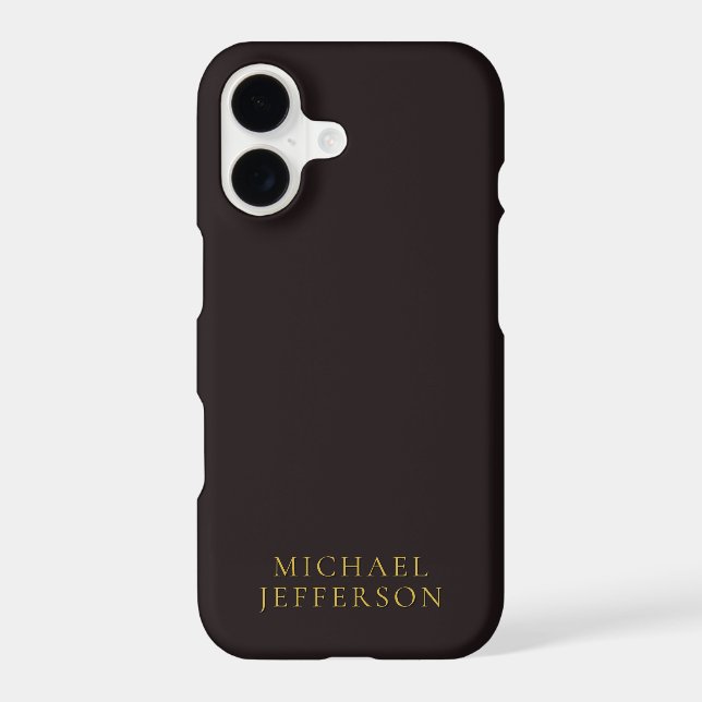 Licorice Black Gold Minimalist Plain Modern Name (Back)