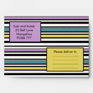 Licorice candy stripe - wedding invitation envelope