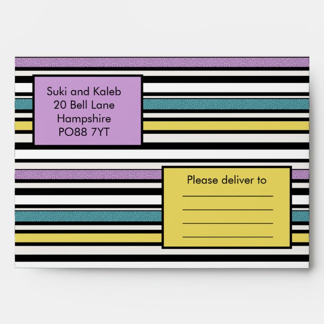 Licorice candy stripe - wedding invitation  envelope (Front)