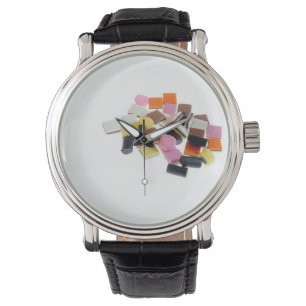 Licorice candy with copy space watch