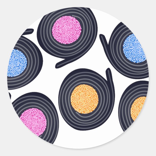 Licorice Catherine Wheels Classic Round Sticker (Front)