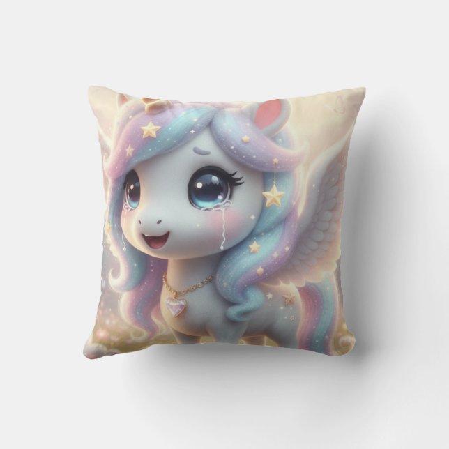 licorne 1 throw pillow (Back)