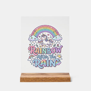 Licorne Arc-en-ciel Après la Pluie Vecteur Premium