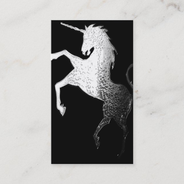 Licorne argentée - cartes de visite (Devant)