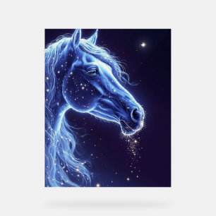 Licorne Bleue Mystique dans un Ciel Nocturne Étoil