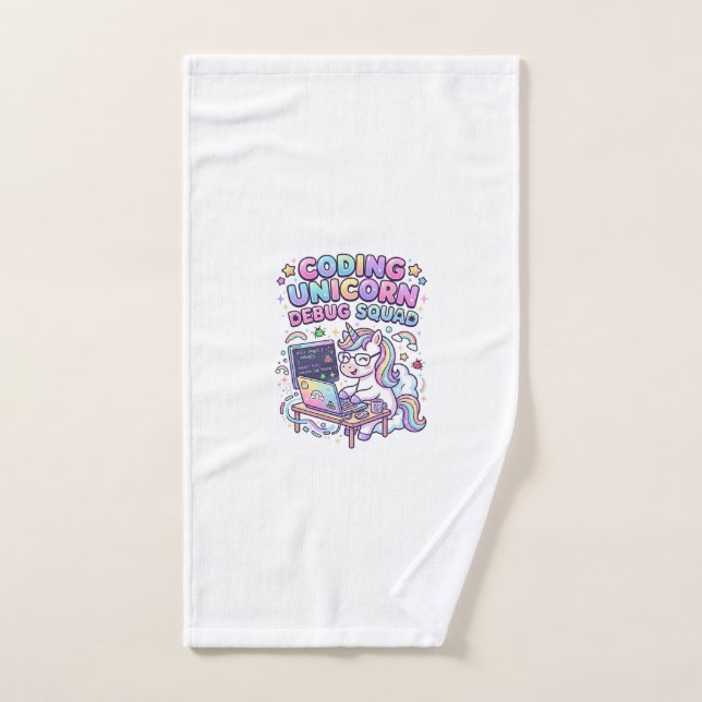 Licorne Coding Licorne Debug Squad Marché Charmant (Serviette à main)