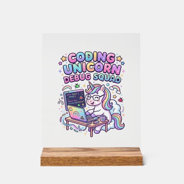 Licorne Coding Licorne Debug Squad Marché Charmeur (Recto)