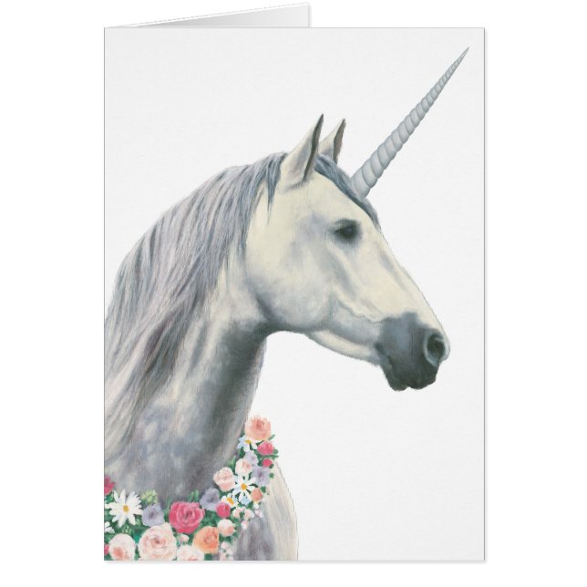 Licorne d'esprit avec des fleurs autour de cou (Devant)