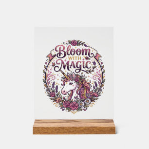 Licorne Fleurir avec Magie POD Prêt Fond Blanc