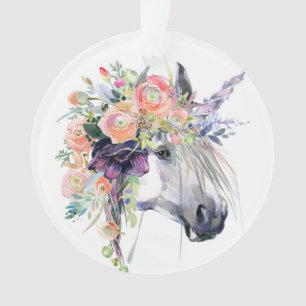 Licorne habillée florale
