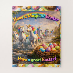 Licorne magique puzzle de Pâques éventail arc-en-c