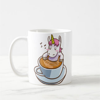 Licorne Mignonne Dans Une Tasse De Café Cadeau Pou