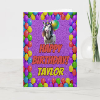 Licorne Mignonne Féérique Carte de Bon Anniversair