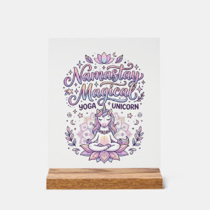 Licorne Namastay Magique Adorable Typographie Conc
