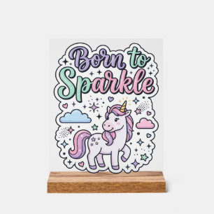 Licorne Né pour Briller Graphisme Merch Desig