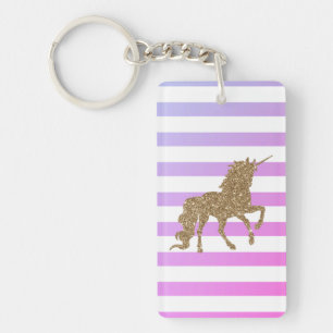 Licorne Paillettes Or Chic Élégant, Rayures Violet