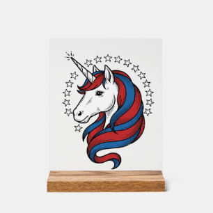 Licorne patriotique dessin vectoriel gravure vinta