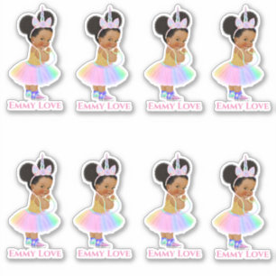 Licorne Princesse Autocollant Bébé Fille Pastel