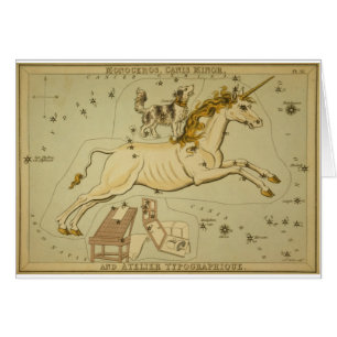 Licorne vintage de Monoceros d'astrologie