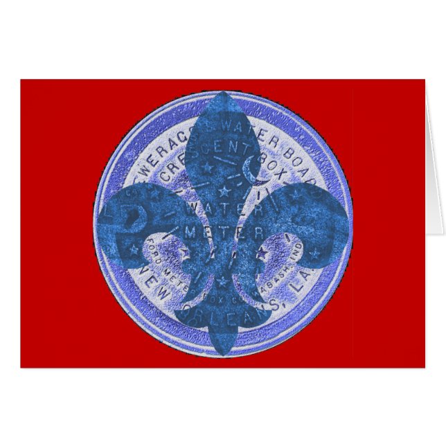 Lid de centre bleu avec Fleur De Lis (Devant horizontal)