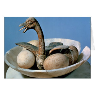 Lid of an alabaster jar decorated with a bird