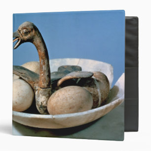 Lid of an alabaster jar decorated with a bird binder