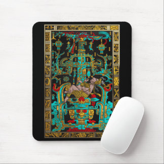 Lid of Great Tomb of Pakal - Palenque Astronaut Mouse Pad