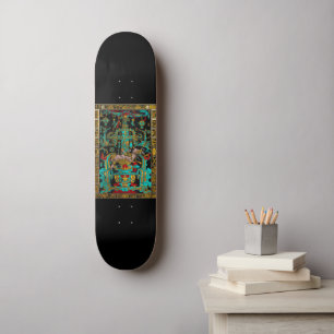 Lid of Great Tomb of Pakal - Palenque Astronaut Skateboard