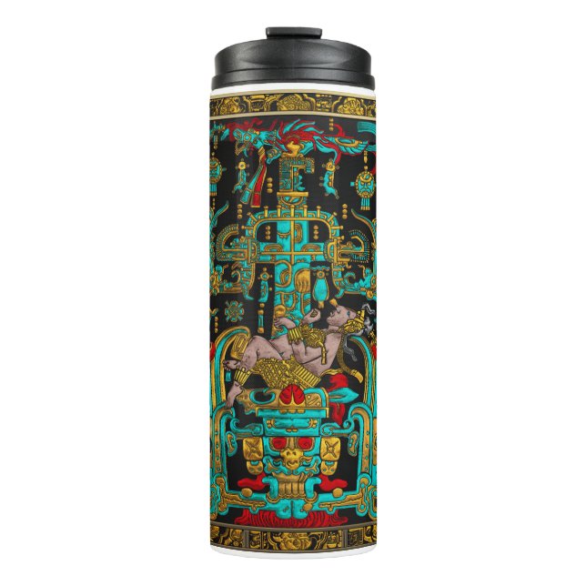 Lid of Great Tomb of Pakal - Palenque Astronaut Thermal Tumbler (Front)