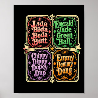 Lida Bida Boda Butt Emvibesld Jade Green Ball Poster