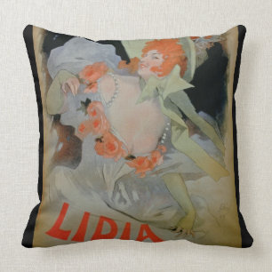 'Lidia', 1895 (colour litho) Throw Pillow
