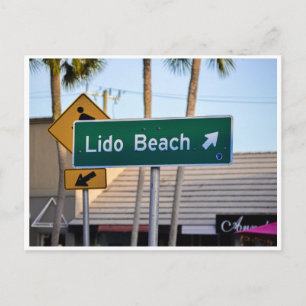 Lido Beach, Sarasota, Florida sign photo Postcard