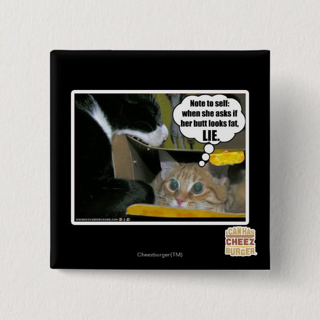 LIE 2 INCH SQUARE BUTTON (Front)