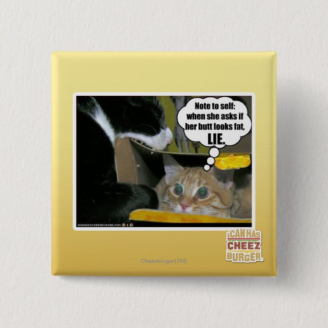 LIE 2 INCH SQUARE BUTTON (Front)