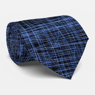 Lie Detector Abstract Digital Stripe Navy Two-side Tie