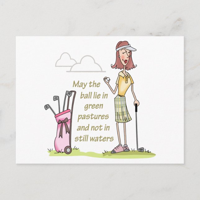 Lie in Green Pastures Postcard (Front)