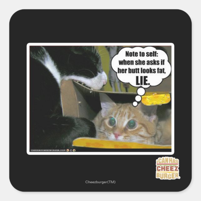 LIE SQUARE STICKER (Front)