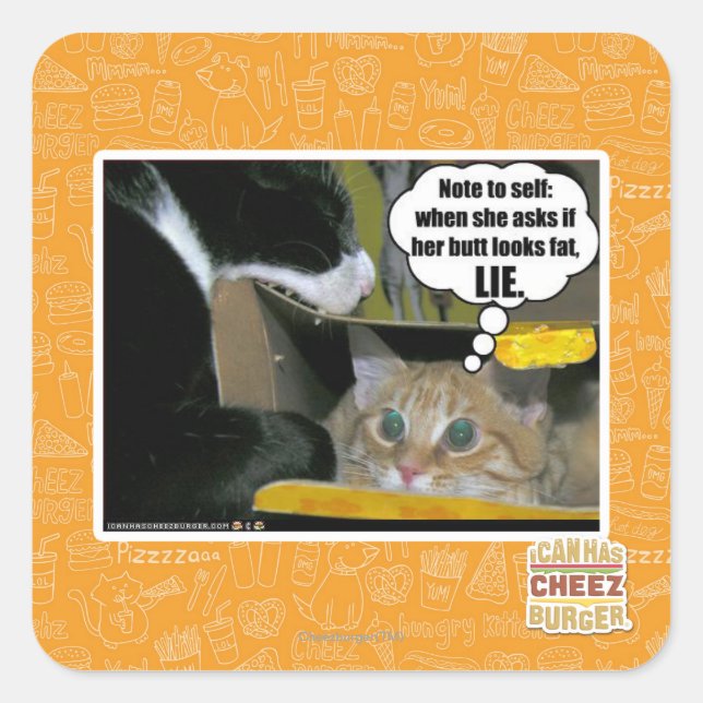 LIE SQUARE STICKER (Front)