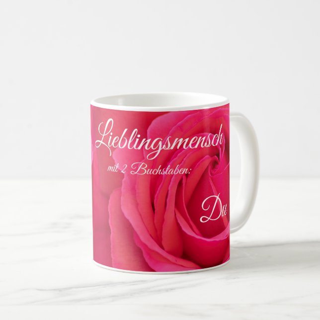Lieblingsmensch mit zwei Buchstaben: Du! Coffee Mug (Front Right)