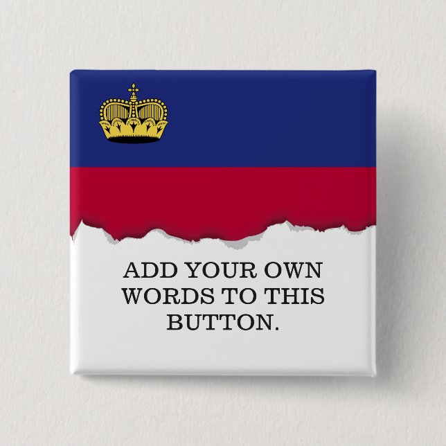 Liechtenstein Flag 2 Inch Square Button (Front)